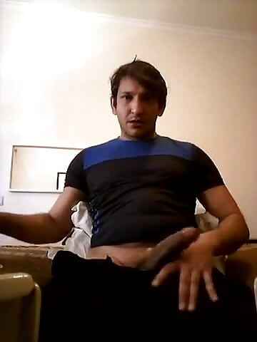Trying the condom on the hard dick