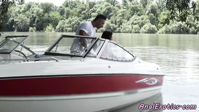 Babe anally fucked on the boat