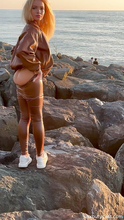 Young Sexy Russian Teen Gives Beach Blowjob Then Takes Hard Anal & Swallows Full Cum Load