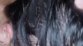 Amateur Black Head Girl Making Blowjob for Stepdaddy Deep Thoart Facefuck