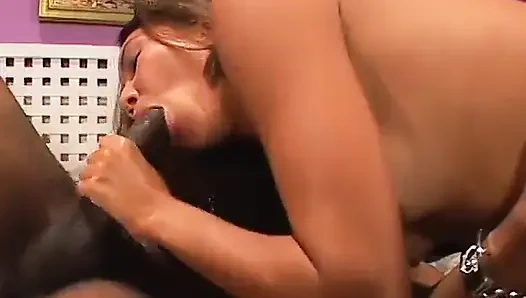 Hot asian chick gets her ass destroyed by a black cock