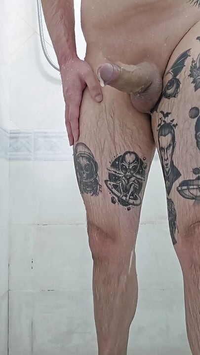 Chubby Was Caught Jerking off in the Shower