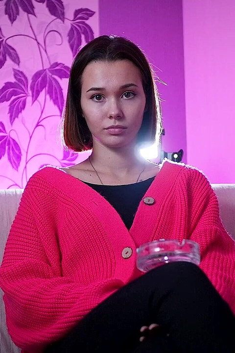 Sexy Russian Muse Smoking Cigarette Soft Daylight