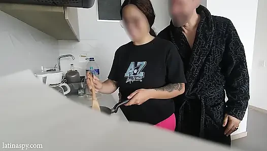 kitchen with latin titties part 2