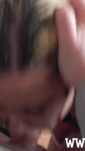 Jaw-dropping moment from "Slut goes down on her knees for some sloppy blowjob training"