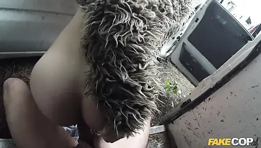 Fake Cop - Busty Blonde Fucked in Junk Yard