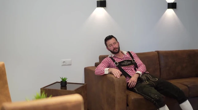 after oktoberfest gay guy brings home three horny chicks