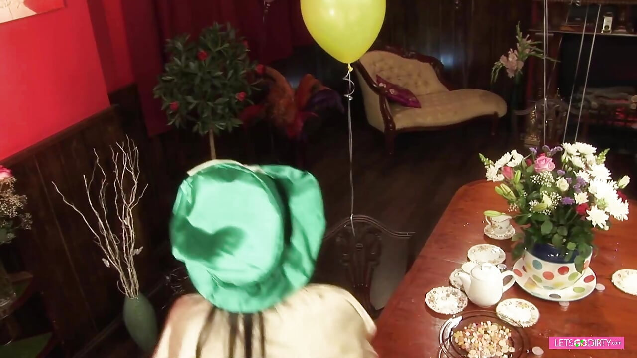 Parody orgy on Alice in Wonderland with great big boobed sluts