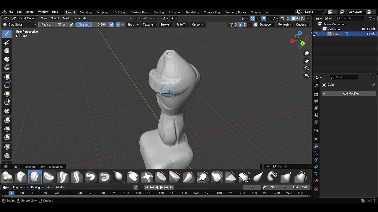 A circumstance dick with blender 3d