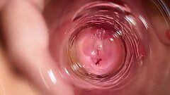 Camera deep inside Mia's vagina
