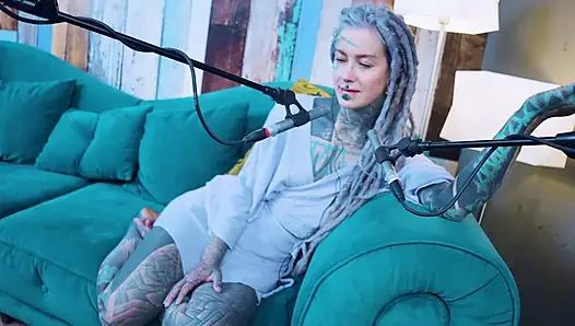 I talk about L - LOVE - ASMR podcast SFW talking goth skinny girl dreadlocks tattoo model inked girl