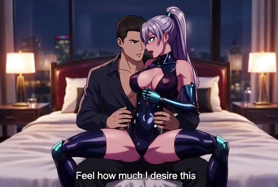 Smrtonosni Cyborg atentator Nova Zavodi i brusi svoju metu Victor u luksuznom penthausu vrela 3D anime strast