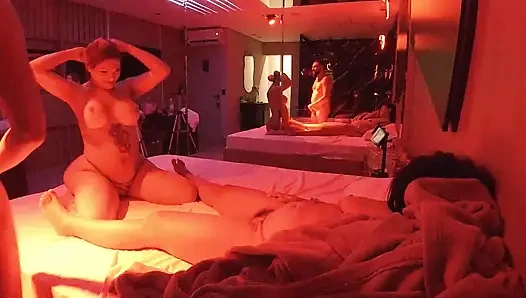 Trans Twerking with Cock in Ass While Eating My Wife’s Pussy