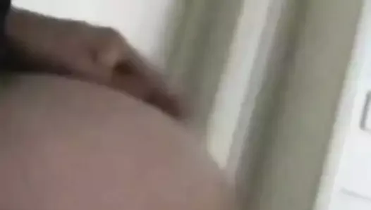 Quickie creampie in hall with friends in other room