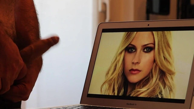 Avril Lavigne Cum Tribute on Screen #4