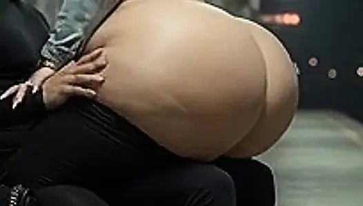 "Masked Stranger Grabs Thick BBW Ass at Empty Train Station"