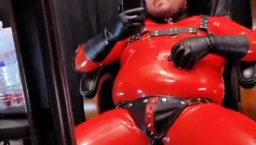 Chubby Santa Red Rubber Latex Leather Boots