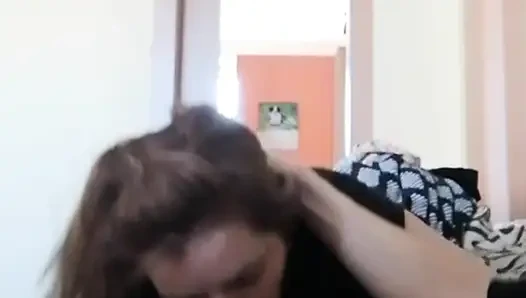 While he watches TV, I give him a blowjob