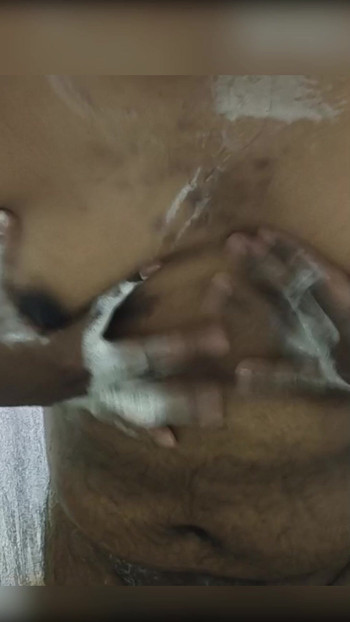 Attractive young dance with bathing
