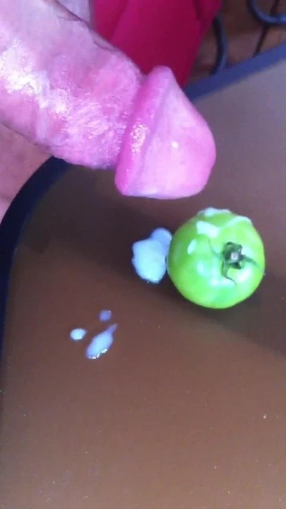 cum on little green tomato