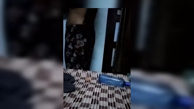 Indian wife changing clothes, husband making video