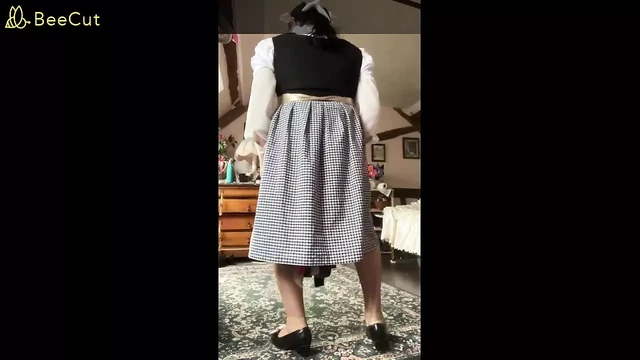 In DIRNDL outfit for a day