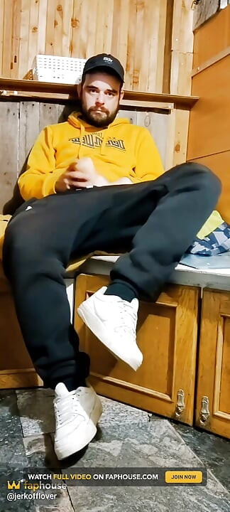 Masturbation and Cumshot in a Yellow Jacket