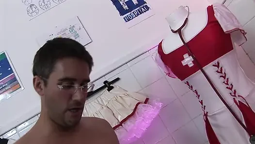Elegant MILF with huge boobs is ready to make this guy explode on her huge tits