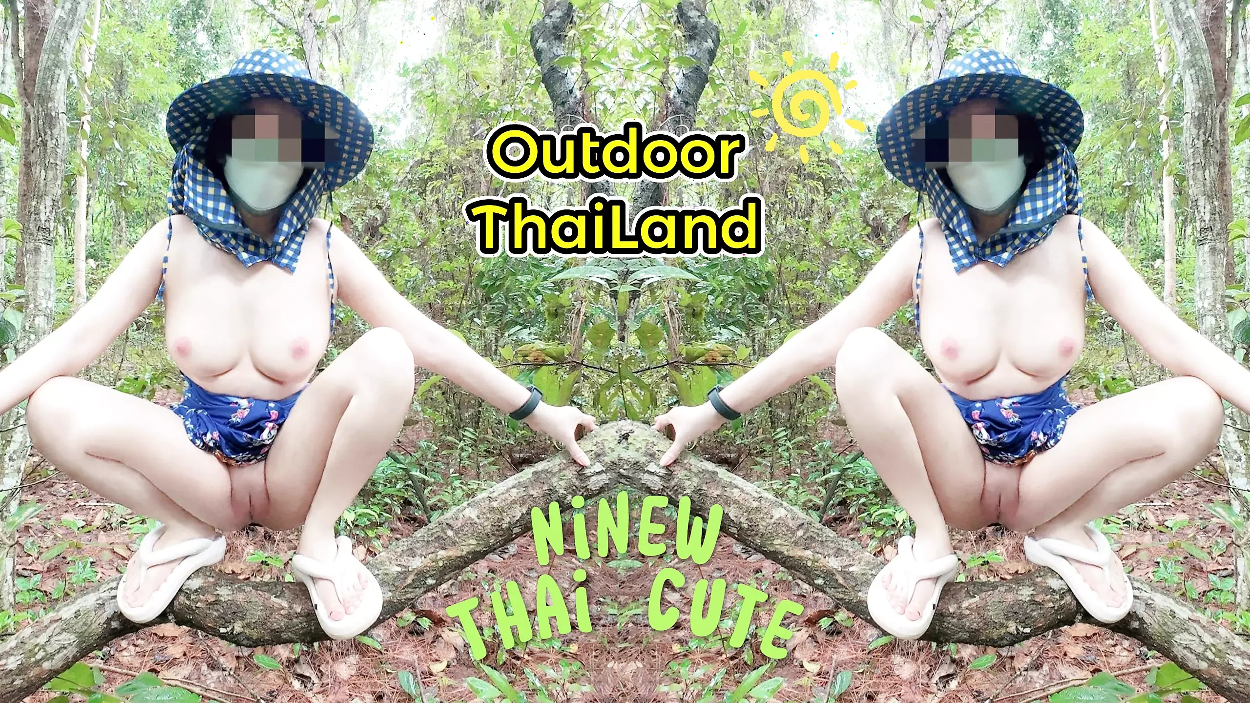 Amateur Thai villagers have sex in the forest public 4K 18+