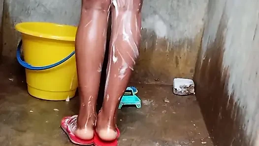 Standing sex in traditional village bathroom,so sweet