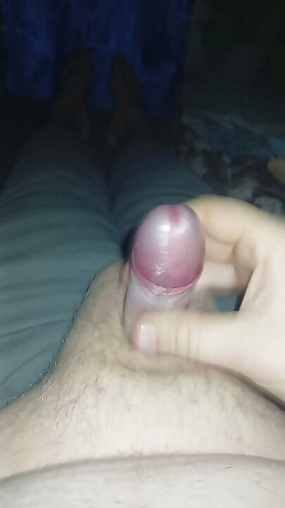 Fat gay jerking uncut cock but no cum