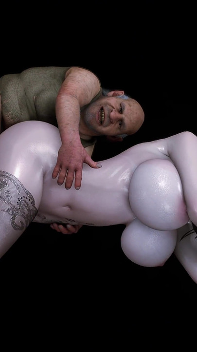 Шлюшке с огромными сиськами 3D трахнул ее мокрую киску так жестко старый член