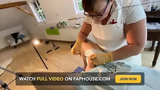 Nyonya April dominatrix - menjahit kontol klinis