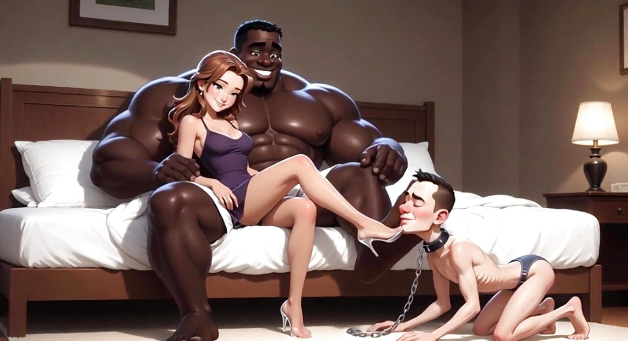 Marido sumiso lame y adora los pies de su esposa - humillación de pies