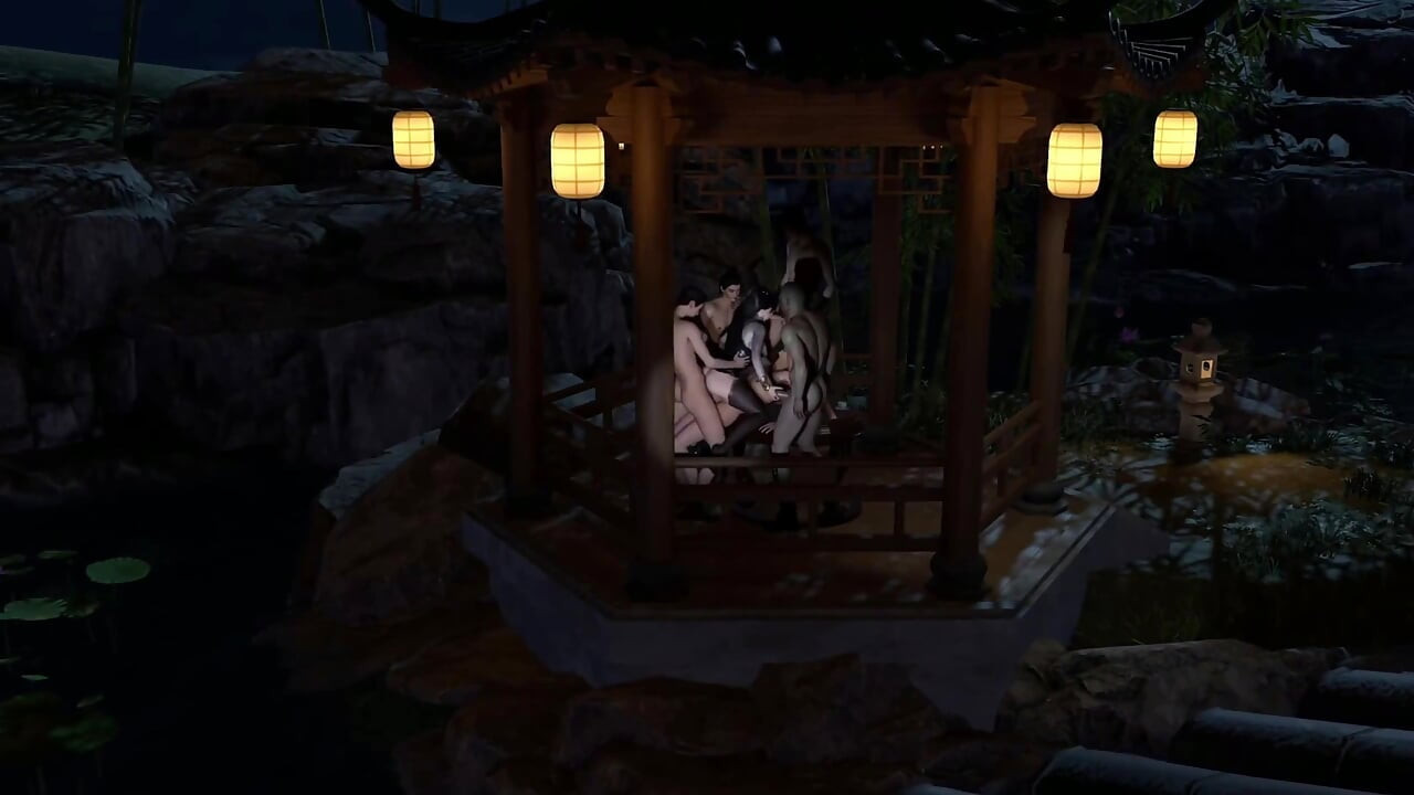 3D Model asiatic sexy costumat face sex anal dur în grup