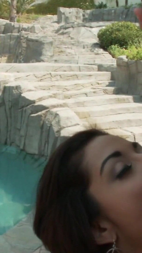 Erotic pool shenanigans are taken inside for the brunette to ride his BBC with passion | Clip 1