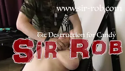 Brutal Tit Destruction torture for Candy by Sir Rob