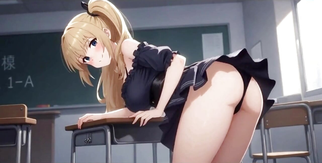 Horny Blonde Student: Short Skirt, Tit Play & Wet Pussy Masturbation Ai Generation
