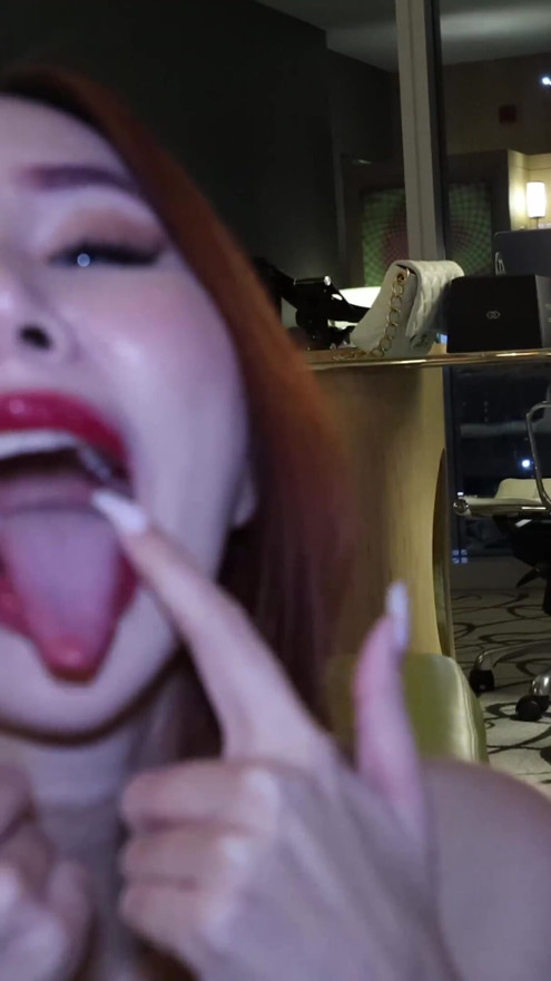 Tiny Asian Slut With Long Tongue Gets Her Throat Fucked Like it's a Pussy! | Clip 1
