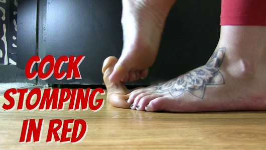 Cock Stomping in Red Yoga Pants (teaser)