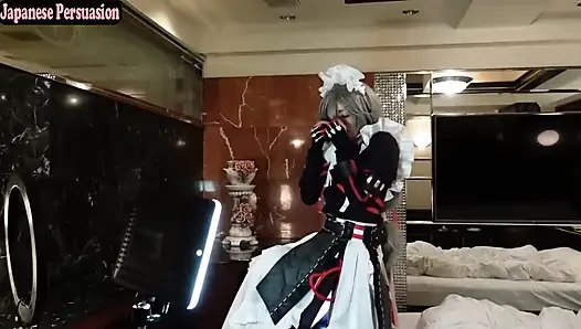 Cosplayer dengan gambar murni menunjukkan sisi rahasia, suasana hati setelah kejadian berubah menjadi pertemuan rahasia yang intim