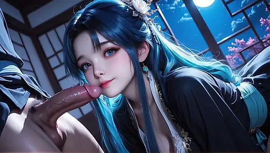 heißes traditionelles chinesisches mädchen drückt ihren samen aus