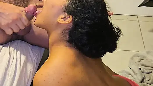 Sucking My Man's Dick for the Second Time with a Lot of Thirst for Cum a...