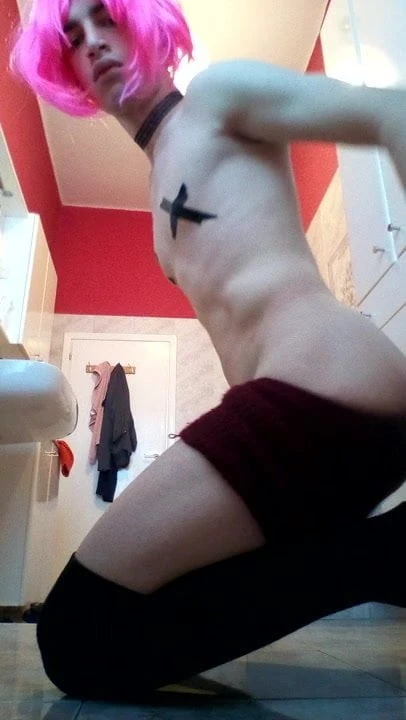 Caged sissy slut