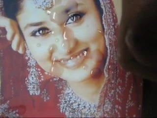 Gman Cum on Face of Bollywood Star Kareena Kapoor (tribute)