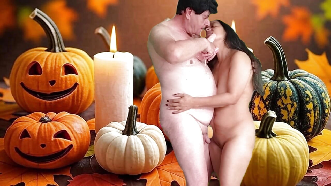 Seks panas Halloween Berkelah dengan Garabas dan Olga