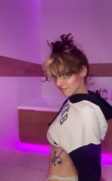 Cute Petite Teen in Blue Lingerie