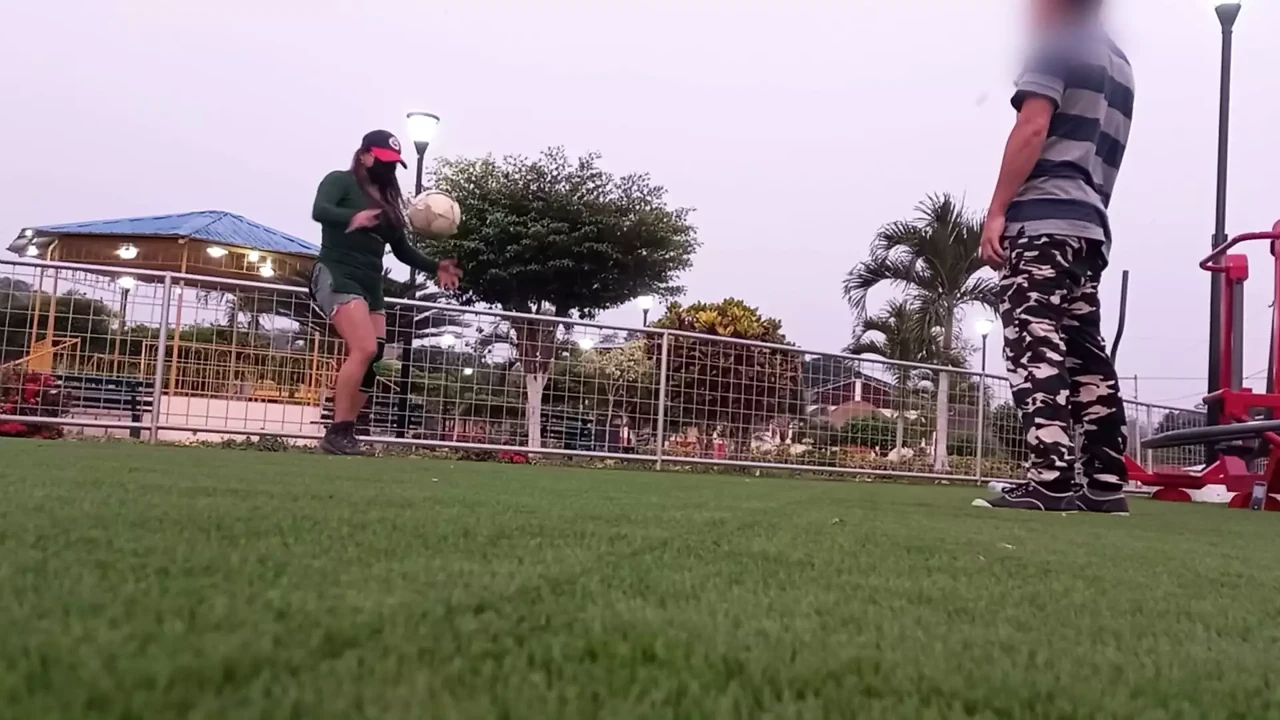 young woman fucked after doing aerobics in the park, part 1