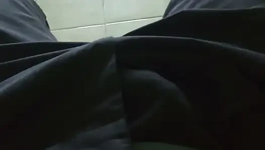 sitting on a chair and ejaculating with a little fear of being caught