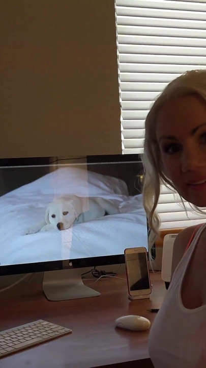 Busty Blonde Slut Wife Rides the Sybian for a Fan